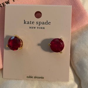 Kate Spade Rise and Shine stud earrings, dark ruby red